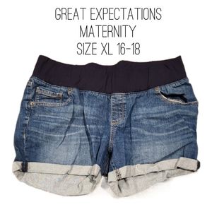 Maternity jean shorts, under belly, XL 16-18